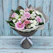 Букет цветов из:  Герберы, Альстромерии и Хризантемы в Иланском