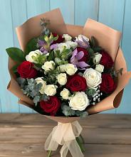 Букет цветов из:  Розы и Альстромерии в Иланском