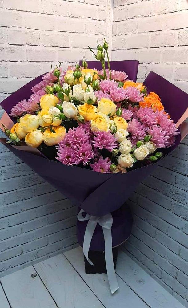 Букет цветов из: Хризантемы и Розы в Иланском
