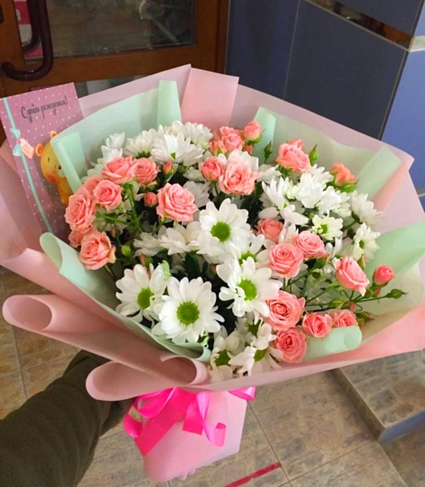 Букет цветов из: Розы и Хризантемы в Иланском