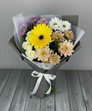 Букет цветов из:  Розы, Герберы и Хризантемы в Иланском