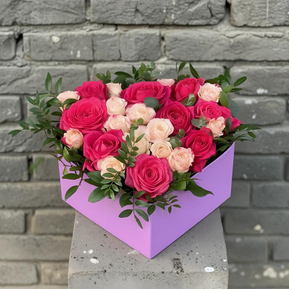 Цветочная композиция из Розы в коробке в Иланском