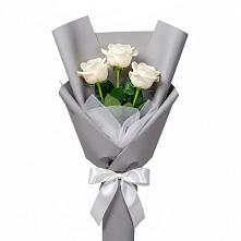 Букет 3 белые розы в Иланском