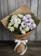 Букет цветов из:  Хризантемы и Розы в Иланском