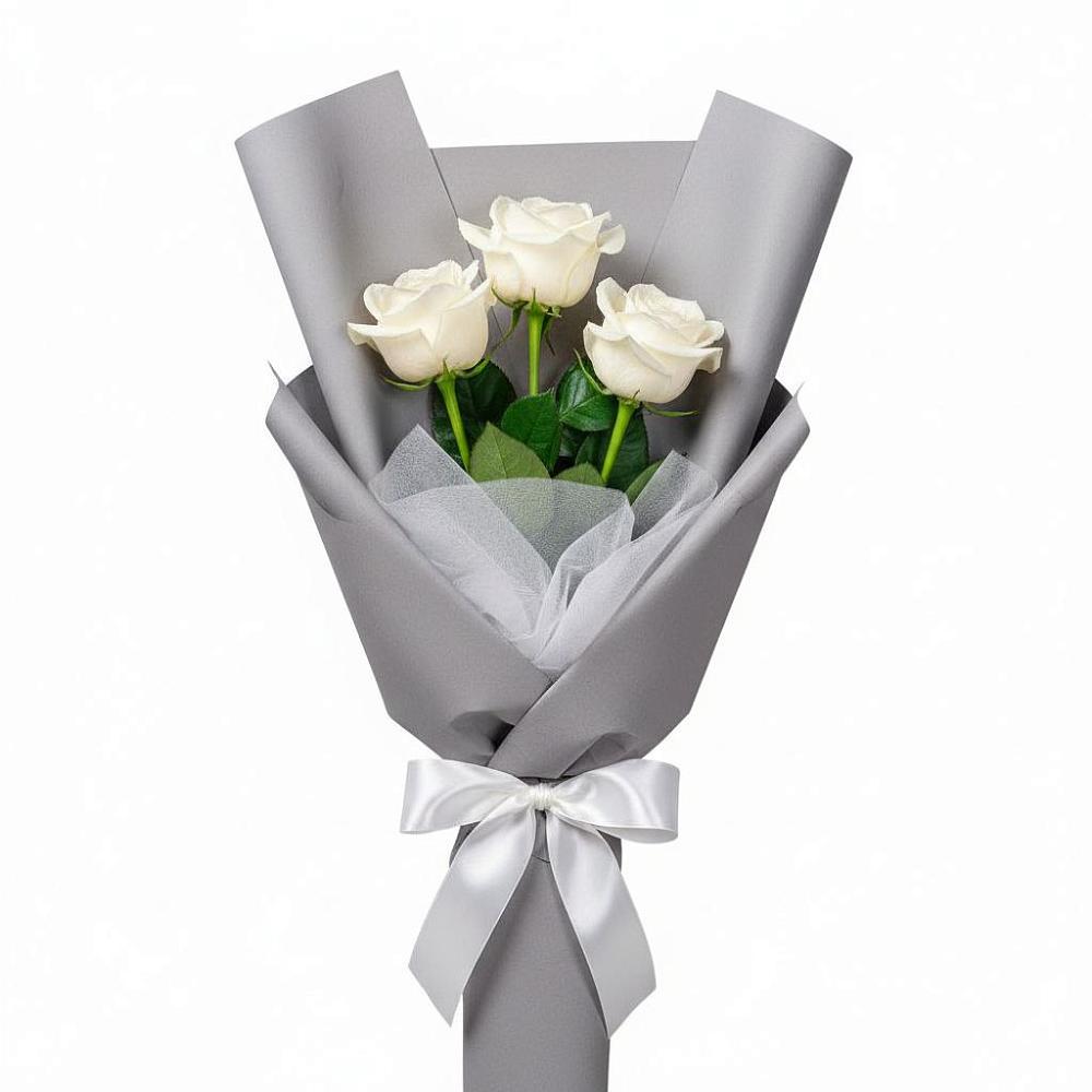 Букет 3 белые розы в Иланском
