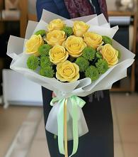 Букет цветов из:  Хризантемы и Розы в Иланском