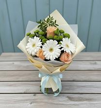 Букет цветов из:  Герберы, Розы и Хризантемы #REPLACE_PRED# Иланском