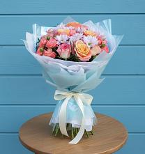 Букет цветов из:  Хризантемы и Розы в Иланском